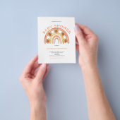 Budget Boho Regenboog Baby Shower Uitnodiging Flyer (Hand)