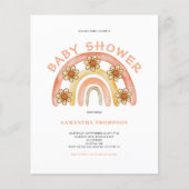 Budget Boho Regenboog Baby Shower Uitnodiging Flyer (Voorkant)