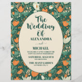 Budget Boho Retro Bloemenbruiloft Flyer (Voorkant)