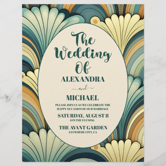 Budget Boho Retro Bloemenbruiloft Flyer (Voorkant)