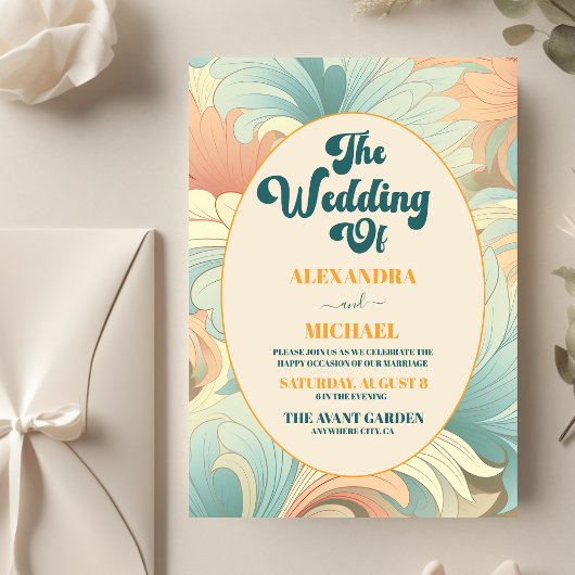 Budget Boho Retro Kleurrijke Bloemige Bruiloft Flyer