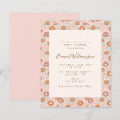 Budget Boho Retro Pink Floral Baby shower (Voorkant / Achterkant)