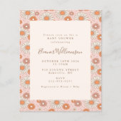 Budget Boho Retro Pink Floral Baby shower (Voorkant)