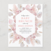 Budget Boho Roze Baby Brunch Uitnodiging Flyer (Voorkant)