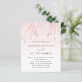 Budget Boho Roze Bloemen Huwelijksuitnodiging (Staand voorkant)