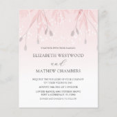 Budget Boho Roze Bloemen Huwelijksuitnodiging (Voorkant)
