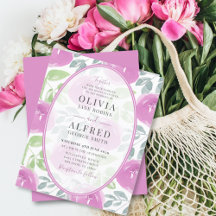 Budget Boho Roze Bloemige Watercolor Trouwdag
