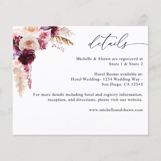 Budget Boho Roze Frame Pampas Gras Details Flyer (Voorkant)