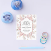 Budget Boho Roze Roze Bruids Brunch Uitnodiging Flyer (Enkel)
