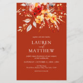 Budget Boho Rust Sinaasappel Herfst Trouwuitnodigi Flyer (Voorkant)