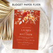 Budget Boho Rust Sinaasappel Herfst Trouwuitnodigi Flyer
