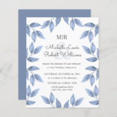 BUDGET Boho Rustic Dusty Blue bladeren bruiloft (Voorkant / Achterkant)
