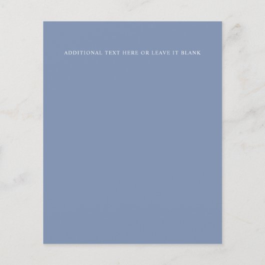 BUDGET Boho Rustic Dusty Blue bladeren bruiloft (Achterkant)