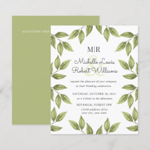 BUDGET Boho Rustic green leaves bruiloft
