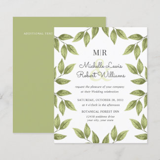 BUDGET Boho Rustic green leaves bruiloft