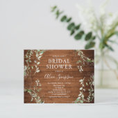 Budget Boho Rustic Greenery Vrijgezellenfeest Uitnodiging Briefkaart (Staand voorkant)