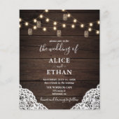 Budget Boho Rustic Mason Jars Wedding Flyer (Voorkant)