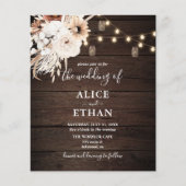 Budget Boho Rustic Neutral Flowers Wedding Flyer (Voorkant)