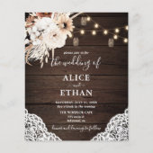 Budget Boho Rustic Neutral Flowers Wedding Flyer (Voorkant)