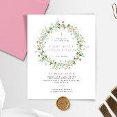 Budget Boho Rustic Uitnodiging van de Eerste Heili