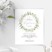 Budget Boho Rustic Wildbloemen Baptisme Uitnodigin