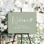 BUDGET Boho Sage Green Heart Script Vrijgezellenfe Poster<br><div class="desc">BUDGET Boho Sage Green Heart Script Vrijgezellenfeest Sign.</div>