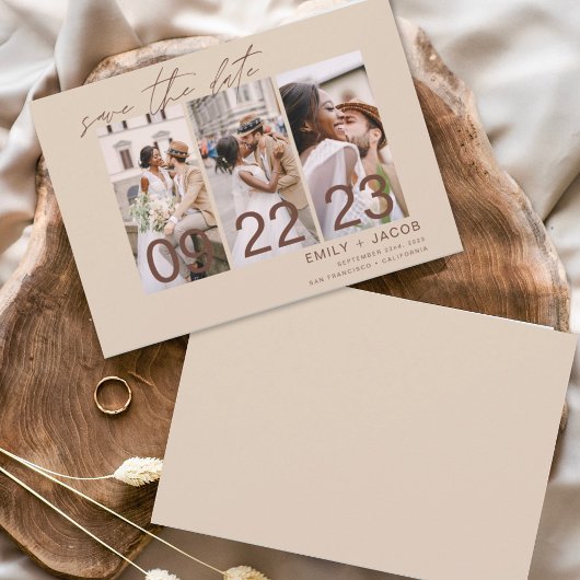 Budget Boho Save the Date 3 Foto uitnodigingen