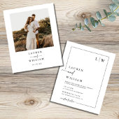 Budget Boho Script Foto Huwelijksuitnodiging