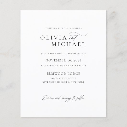 Budget Boho Script Rustic Photo Wedding Invites (Achterkant)