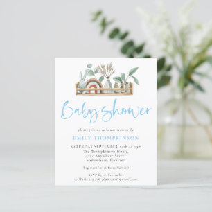 Budget Boho Shelf Toys Boy Baby shower nodigt uit
