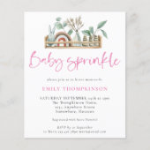 Budget Boho Shelf Toys Girl Baby Sprinkle Invite (Voorkant)