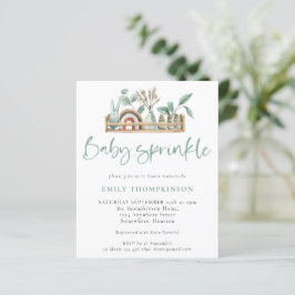 Budget Boho Shelf Toys Sage Baby Sprinkle nodigt u