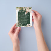 BUDGET BOHO Smaragdgroene Pampasgras Bruiloft Flyer (Hand)