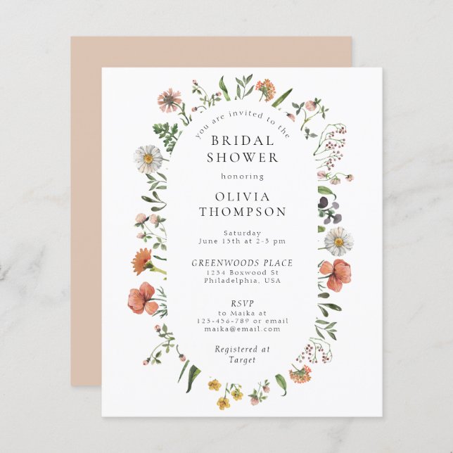 Budget Boho Spring Wildflower Arch Vrijgezellenfee (Voorkant / Achterkant)