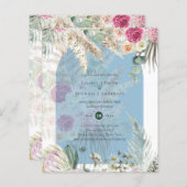 BUDGET BOHO Stofblauw Bloemenkruid Pampasgras Brui (Voorkant / Achterkant)