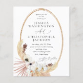Budget Boho Strand Witte Bloem Bruiloft Flyer (Voorkant)