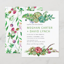 Budget Boho Succulent Cactus Wedding