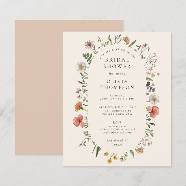 Budget Boho Summer Wildflower Arch Vrijgezellenfee (Voorkant / Achterkant)