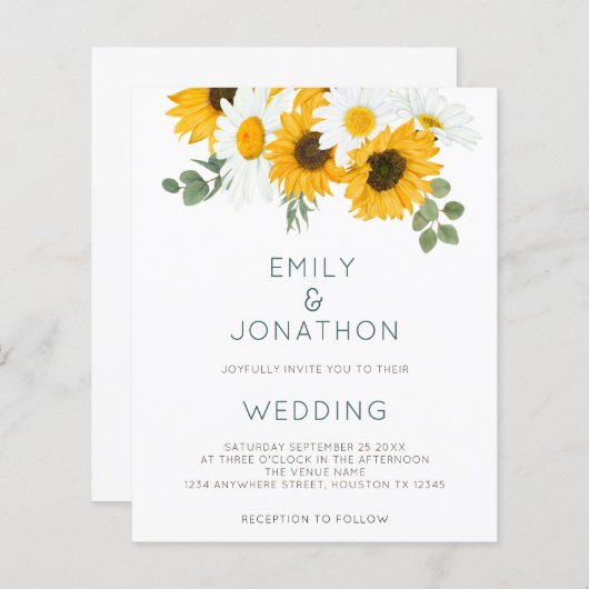 Budget Boho Sunflower Foliage Wedding (Voorkant / Achterkant)
