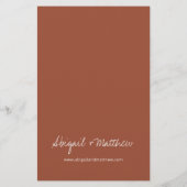 Budget Boho Terra Cotta Eenvoudige huwelijksuitnod Flyer (Achterkant)