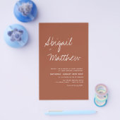 Budget Boho Terra Cotta Eenvoudige huwelijksuitnod Flyer (Enkel)