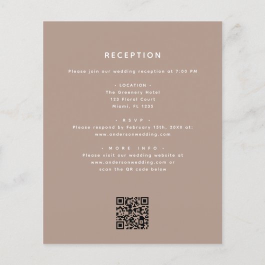 Budget Boho Terracotta Alles in één QR Code Bruilo (Achterkant)