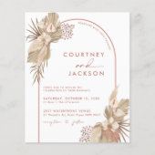 BUDGET Boho Terracotta Arch Pampas Grass Wedding Flyer (Voorkant)