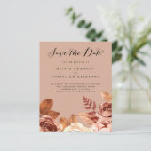 Budget Boho Terracotta Botanical Save the Date (Staand voorkant)