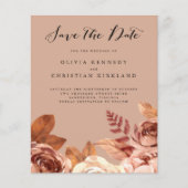 Budget Boho Terracotta Botanical Save the Date (Voorkant)