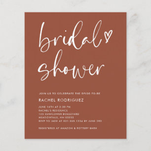 Budget Boho Terracotta Bridal Shower Uitnodiging