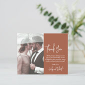 Budget Boho Terracotta Bruiloft Dank u Kaart (Staand voorkant)