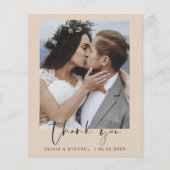 Budget Boho Terracotta Bruiloft Dank u Kaarten (Voorkant)