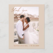 Budget Boho Terracotta Bruiloft Dank u Kaarten (Voorkant)