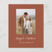 Budget Boho Terracotta Eenvoudige huwelijksuitnodi Flyer (Achterkant)